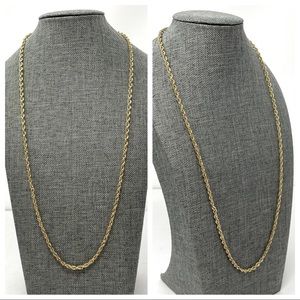 10K solid gold, twisted rope chain, made in Peru